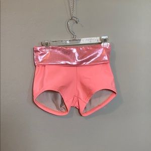 Details Dancewear Coral Metallic Tie Shorts